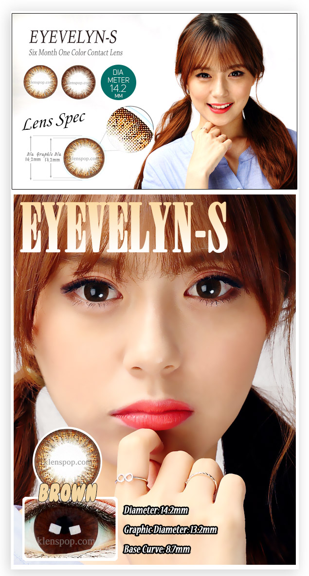 Description Imges of Geo Eyevelyn-S Brown (Silicone Hydrogel) Circle lenses